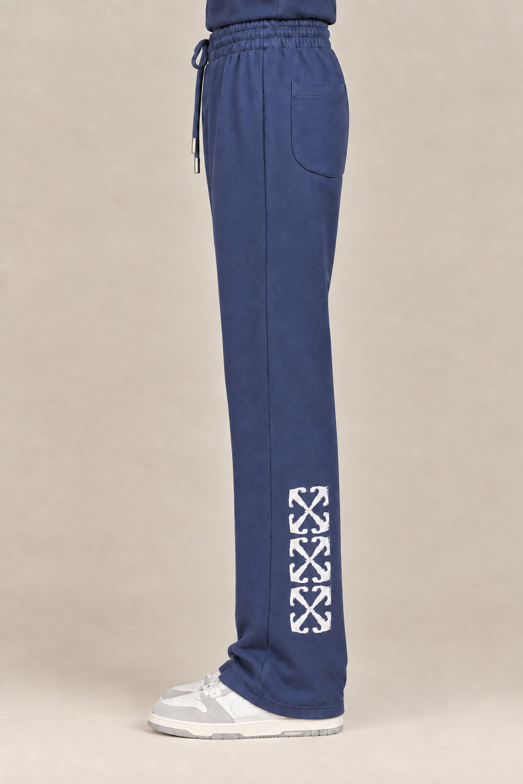 OFF-WHITE MEN'S DARK BLUE COTTON SWEATPANTS