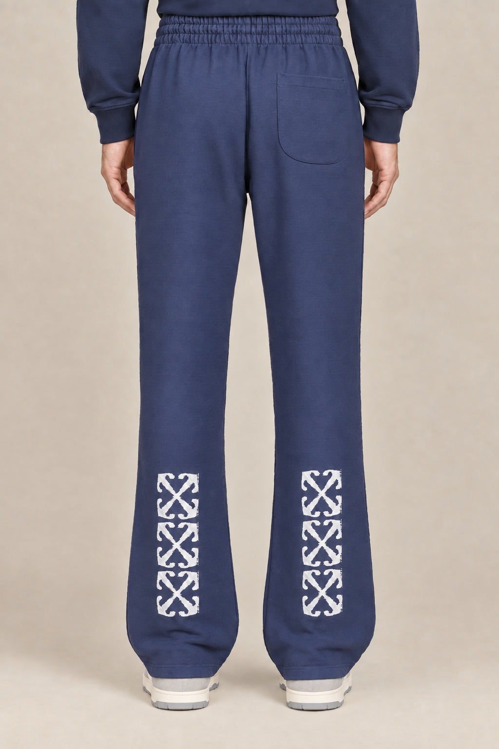 OFF-WHITE MEN'S DARK BLUE COTTON SWEATPANTS