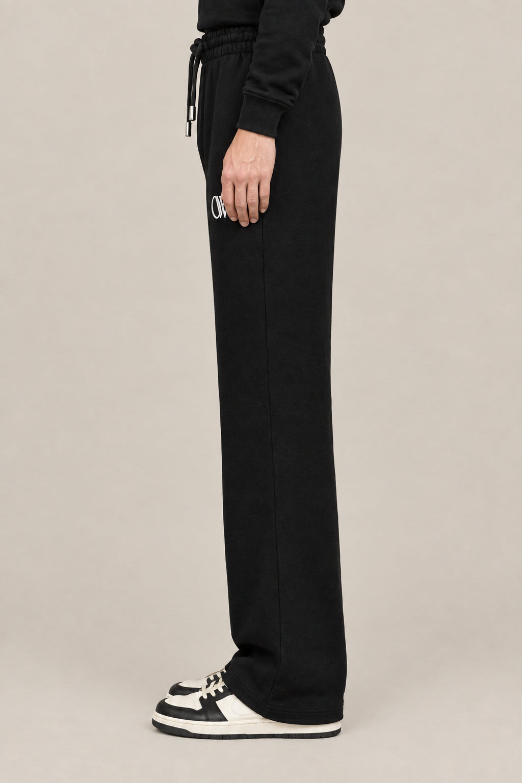 OFF-WHITE MEN'S BLACK COTTON SWEATPANTS