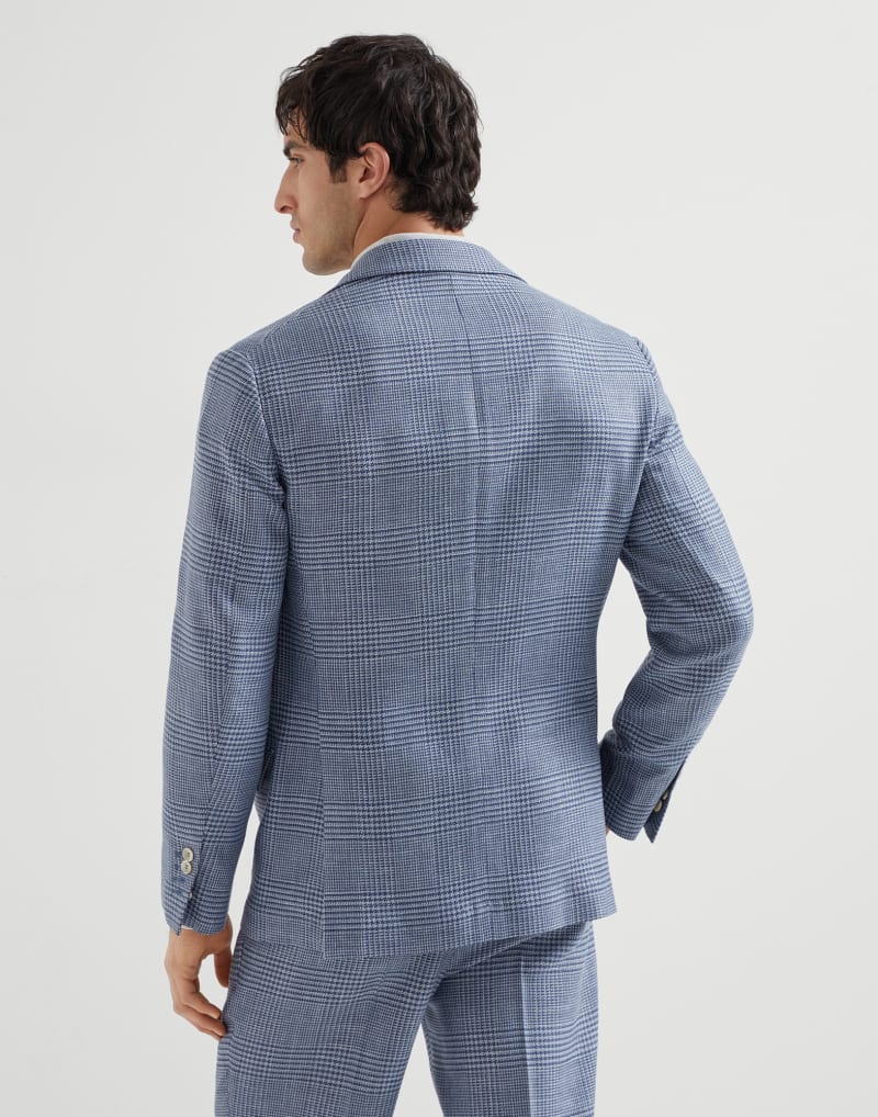 BRUNELLO CUCINELLI MEN'S CLOUD WOOL SILK LINEN CHECKED BLAZER