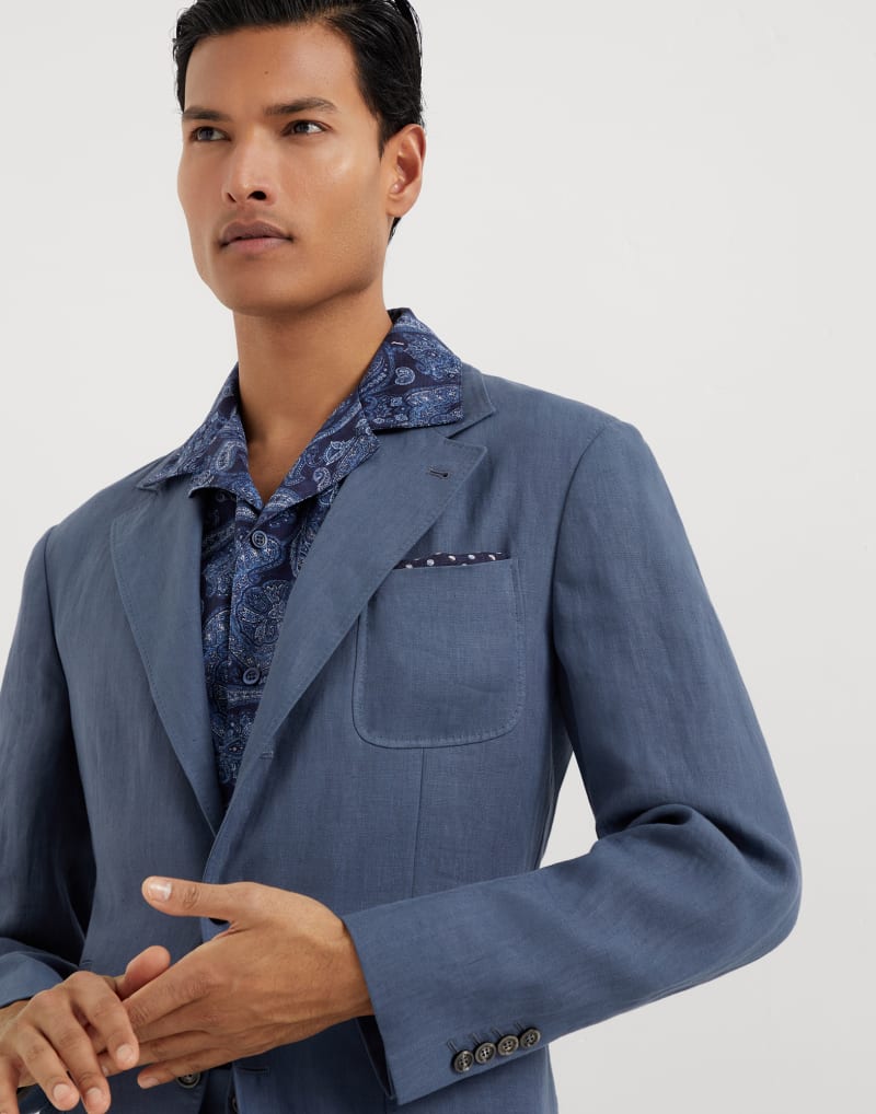 BRUNELLO CUCINELLI MEN'S OCEAN LINEN BLAZER