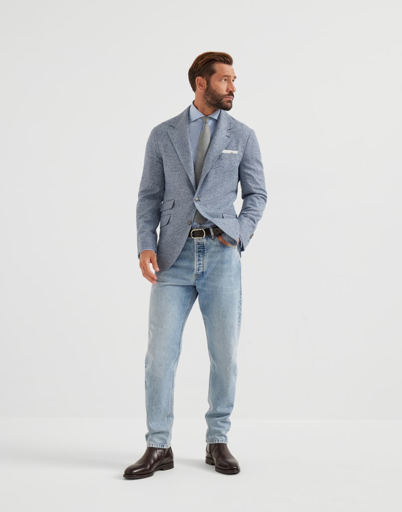 BRUNELLO CUCINELLI MEN'S CLOUD SILK WOOL TEXTURED BLAZER