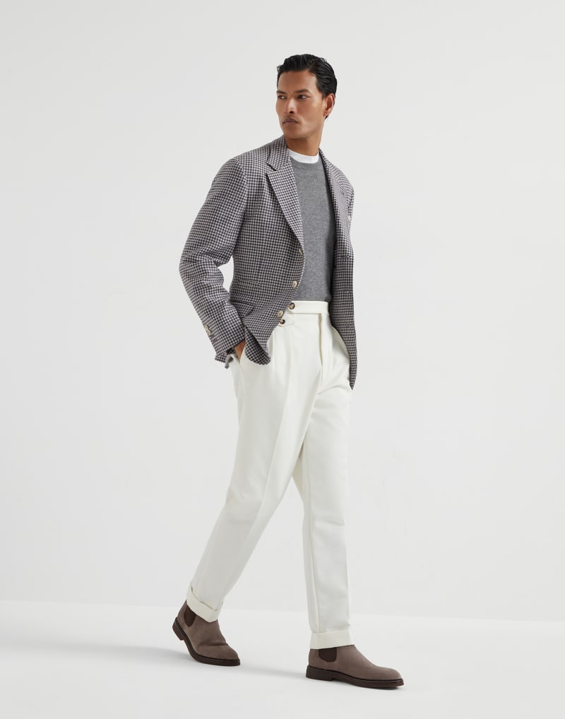 BRUNELLO CUCINELLI MEN'S PANAMA RADICCHIO WOOL SILK BLEND BLAZER