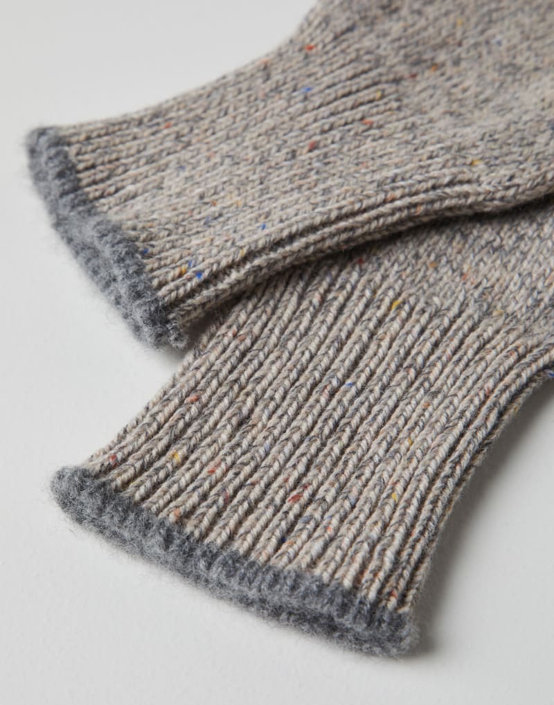 BRUNELLO CUCINELLI MEN'S BEIGE WOOL KNIT GLOVES