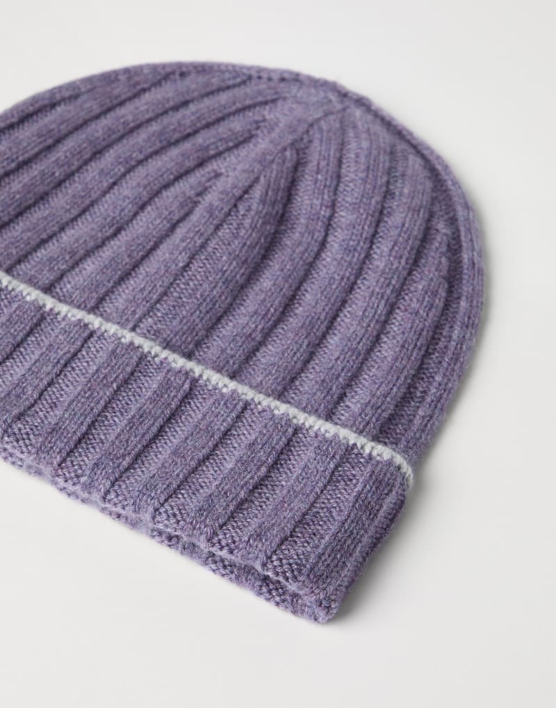 BRUNELLO CUCINELLI MEN'S IRIS PEBBLE WOOL RIBBED KNIT HAT