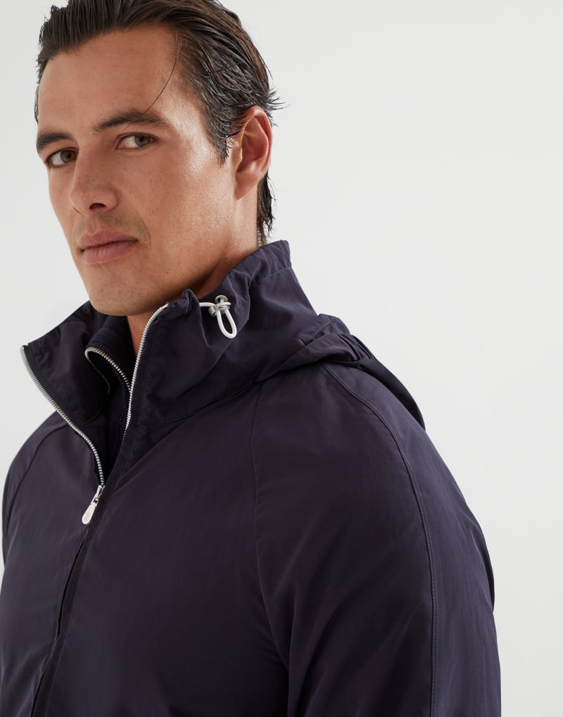 BRUNELLO CUCINELLI MEN'S NAVY LIGHTWEIGHT ZIP FRONT JACKET