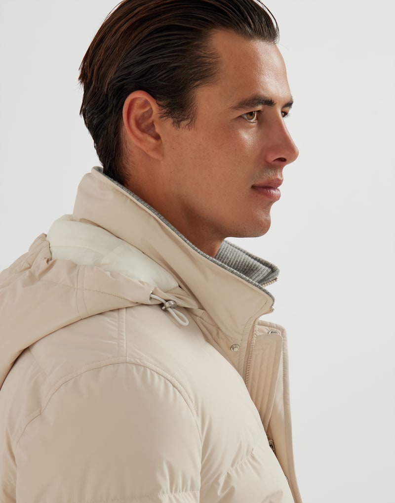 BRUNELLO CUCINELLI MEN'S LIGHT GREY PADDED JACKET