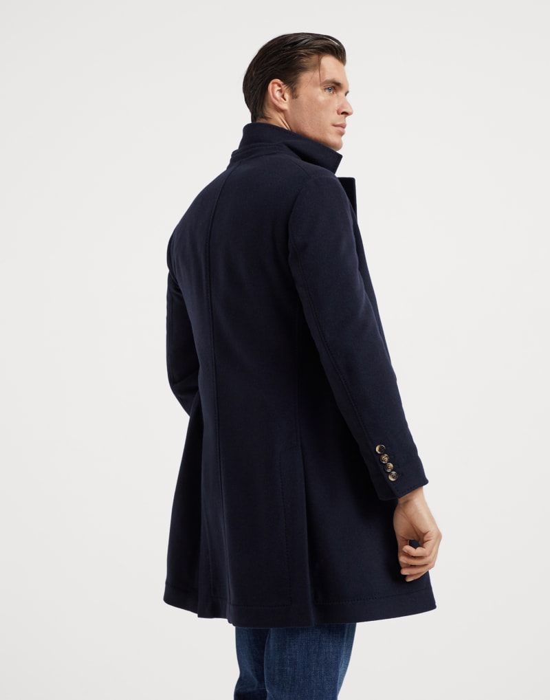 BRUNELLO CUCINELLI MEN'S NAVY WOOL SINGLE BREASTED JACKET