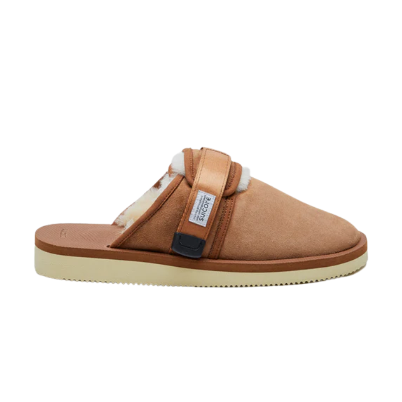 Mens | Suicoke ZAVO-M2ab Shearling-Lined Suede Mule Brown