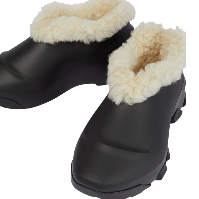Mens | Givenchy Monumental Mallow Fur-Lined Sneakers (Black/Beige)