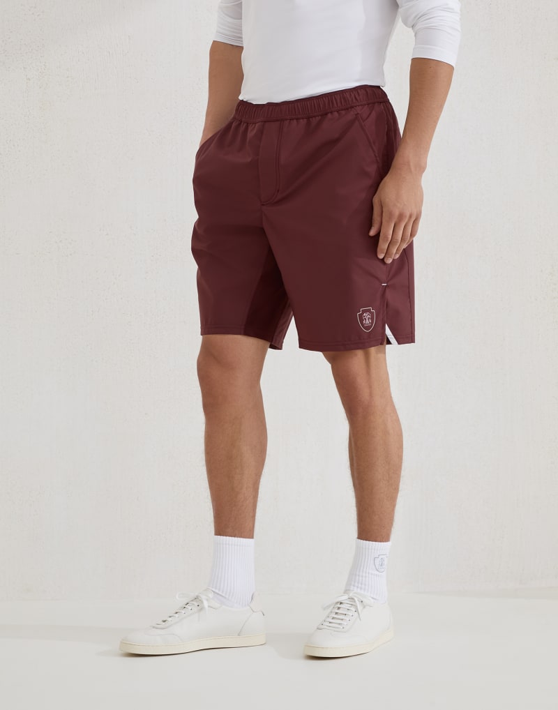 BRUNELLO CUCINELLI MEN'S AMARANTH ATHLETIC SHORTS