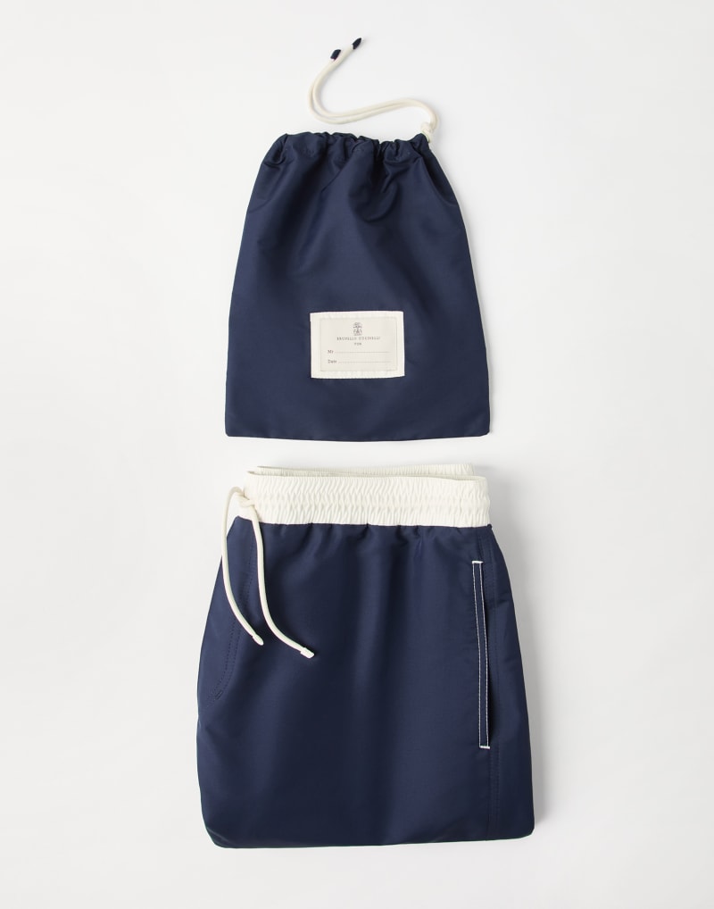 BRUNELLO CUCINELLI MEN'S NAVY SWIM SHORTS