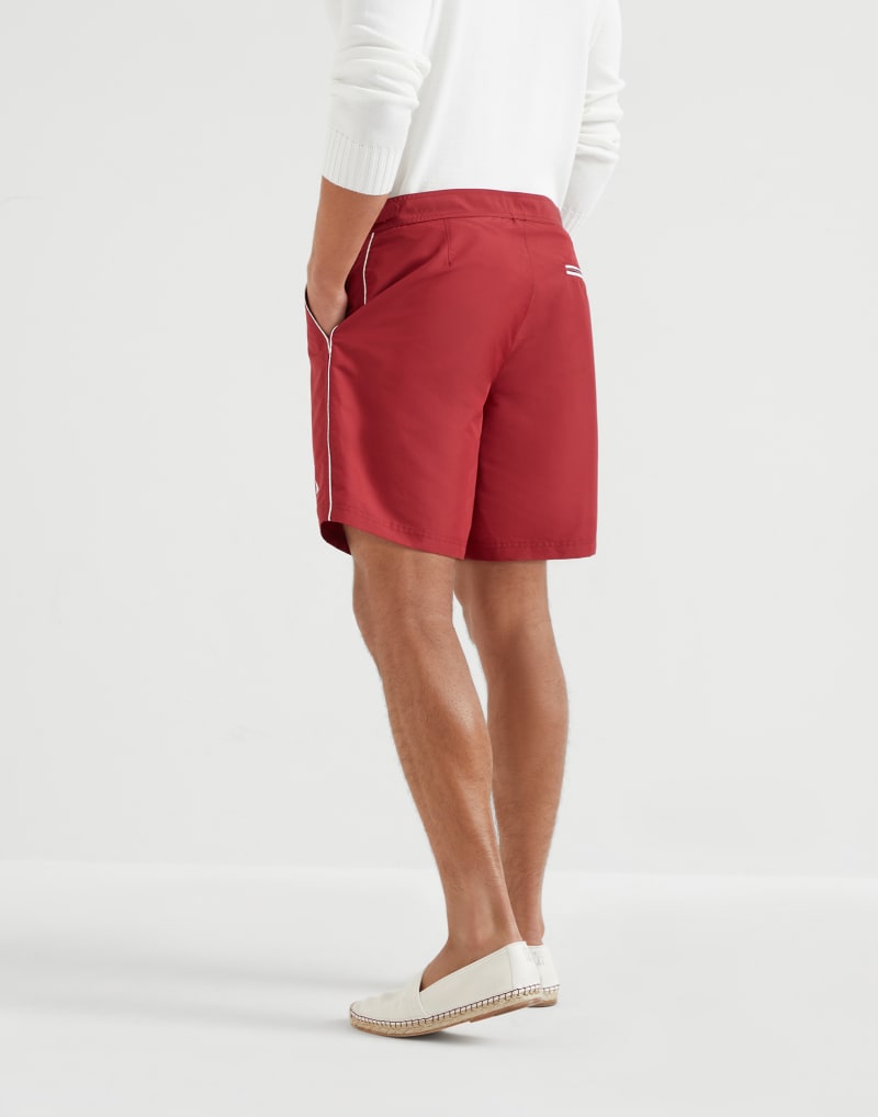 BRUNELLO CUCINELLI MEN'S CHERRY SWIM SHORTS