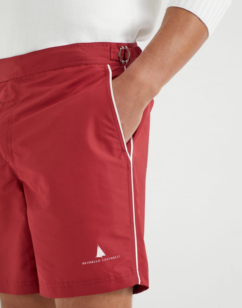 BRUNELLO CUCINELLI MEN'S CHERRY SWIM SHORTS