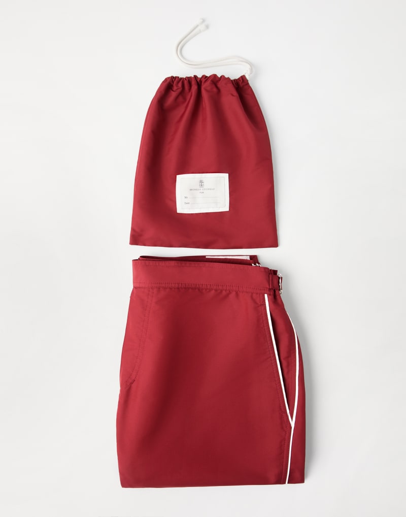 BRUNELLO CUCINELLI MEN'S CHERRY SWIM SHORTS