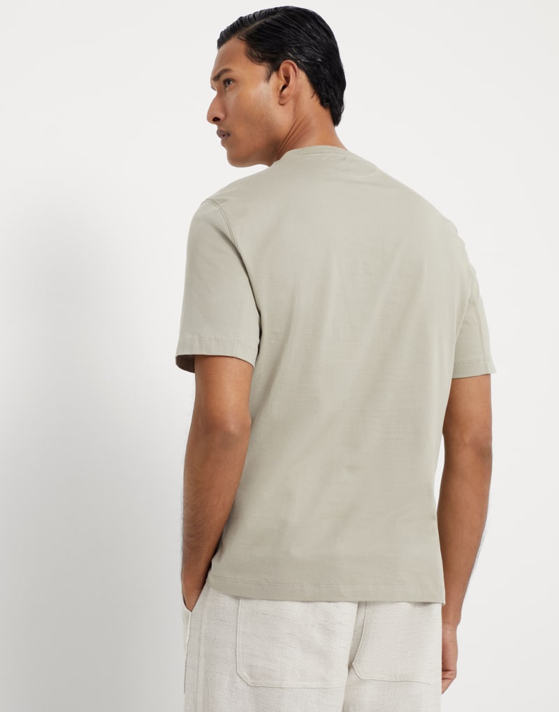 BRUNELLO CUCINELLI MEN'S JACKFRUIT COTTON GRAPHIC CREW NECK SHIRT