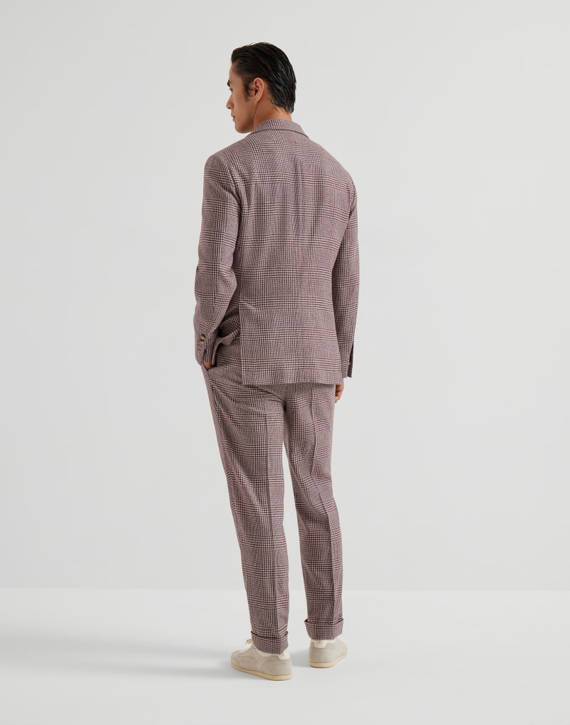 BRUNELLO CUCINELLI MEN'S PURPLE WOOL SILK CHECKED SUIT