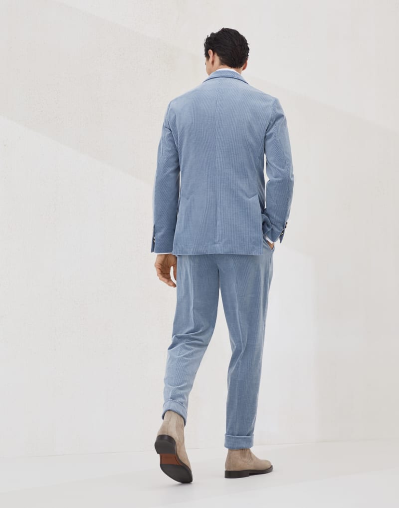 BRUNELLO CUCINELLI MEN'S CLOUD COTTON WOOL BLEND SUIT