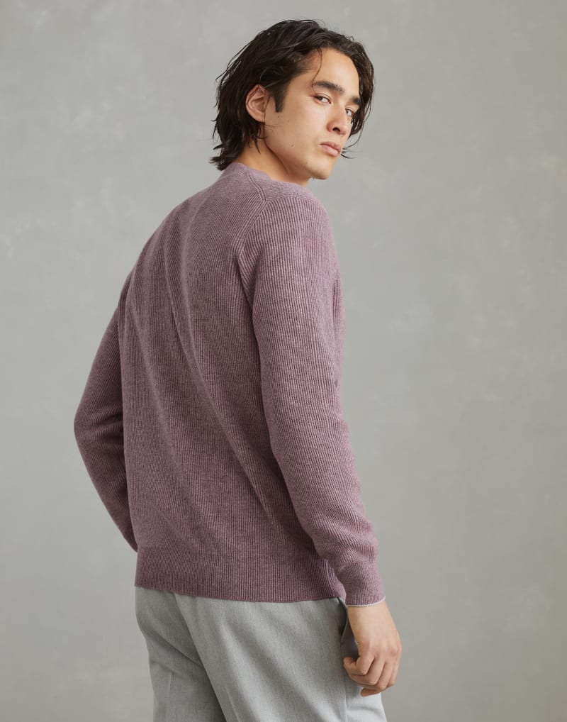 BRUNELLO CUCINELLI MEN'S ONION WOOL V NECK SWEATER