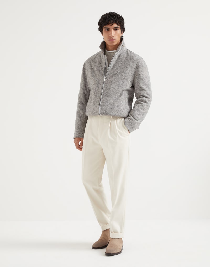 BRUNELLO CUCINELLI MEN'S STONE WOOL CREWNECK SWEATER