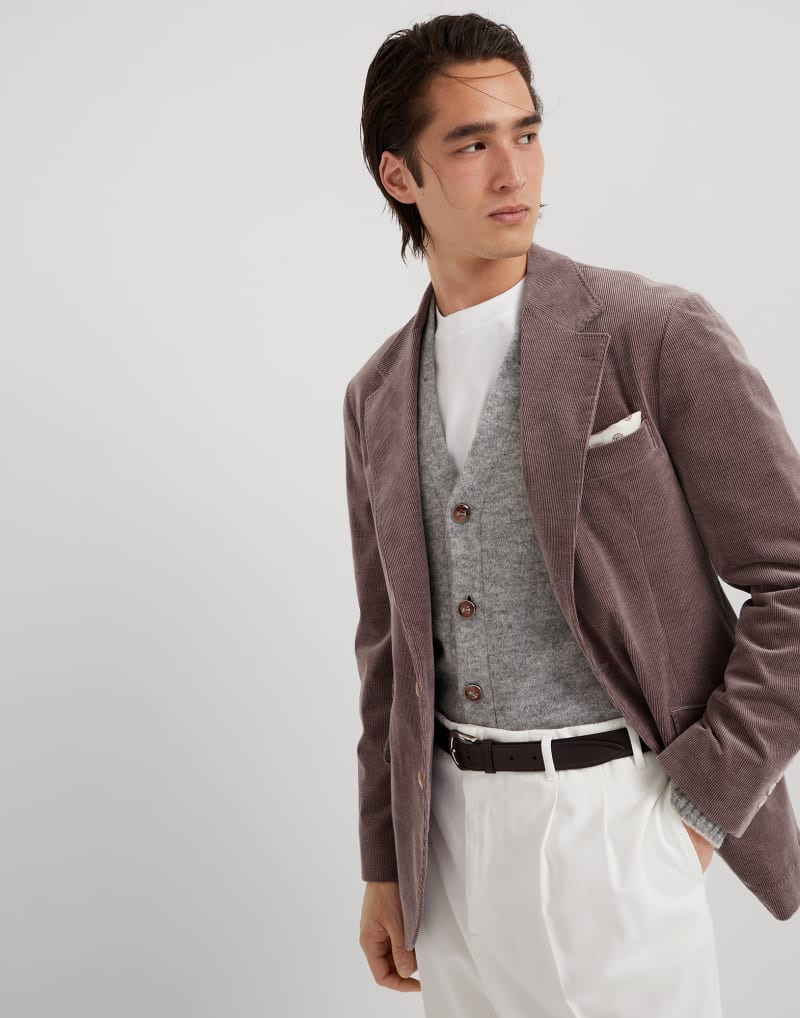 BRUNELLO CUCINELLI MEN'S GREY WOOL BLEND BUTTON FRONT SWEATER
