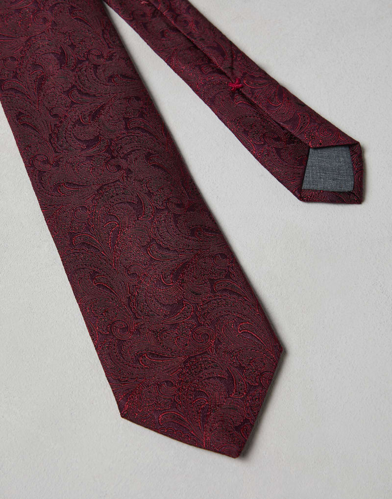 BRUNELLO CUCINELLI MEN'S CORAL SILK JACQUARD TIE