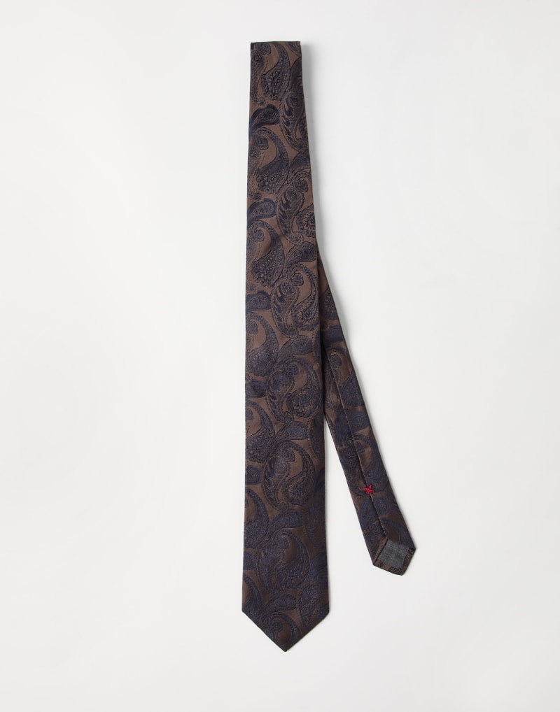 BRUNELLO CUCINELLI MEN'S GARMENT RECOVERY SILK PAISLEY TIE