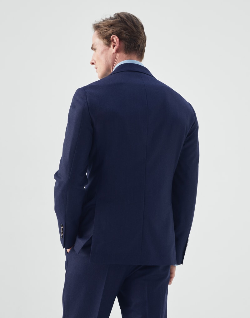 BRUNELLO CUCINELLI MEN'S DARK BLUE WOOL TAILORED JACKET