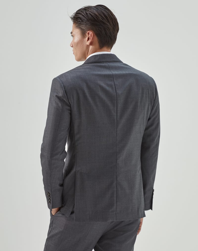 BRUNELLO CUCINELLI MEN'S MEDIUM GREY WOOL BLAZER