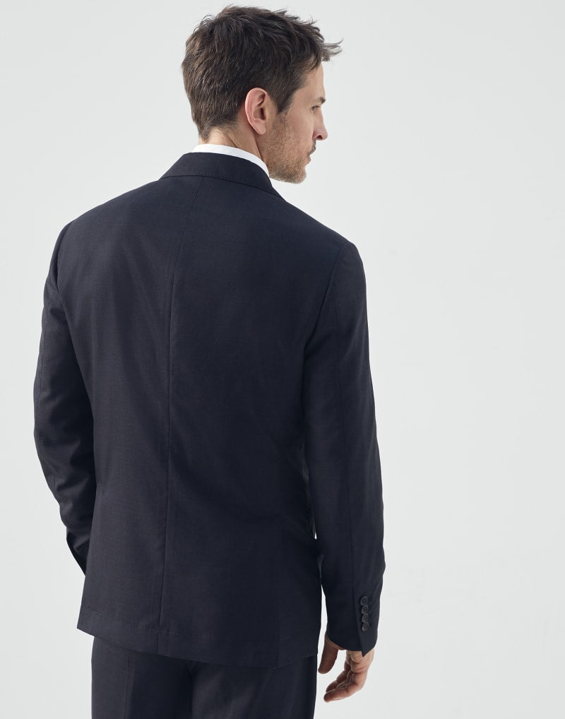 BRUNELLO CUCINELLI MEN'S ANTHRACITE WOOL SILK BLAZER