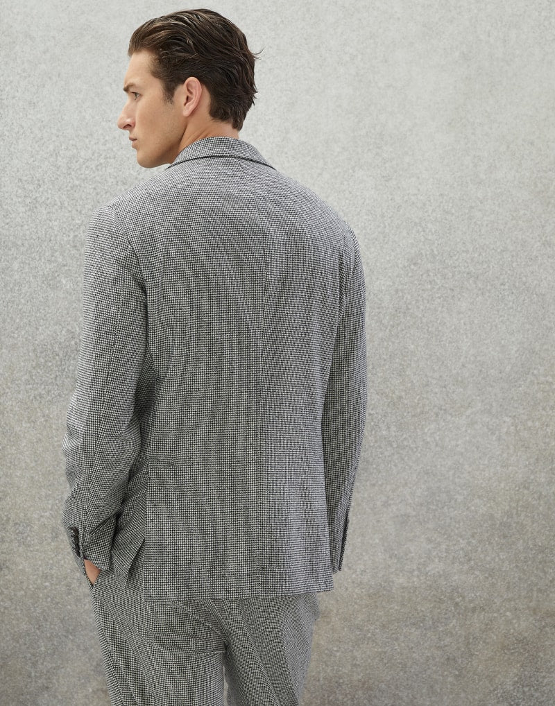 BRUNELLO CUCINELLI MEN'S LIGHT GREY WOOL JACKET