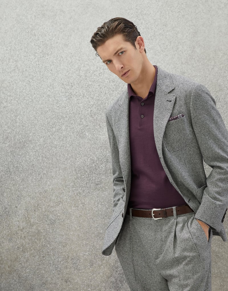 BRUNELLO CUCINELLI MEN'S LIGHT GREY WOOL JACKET