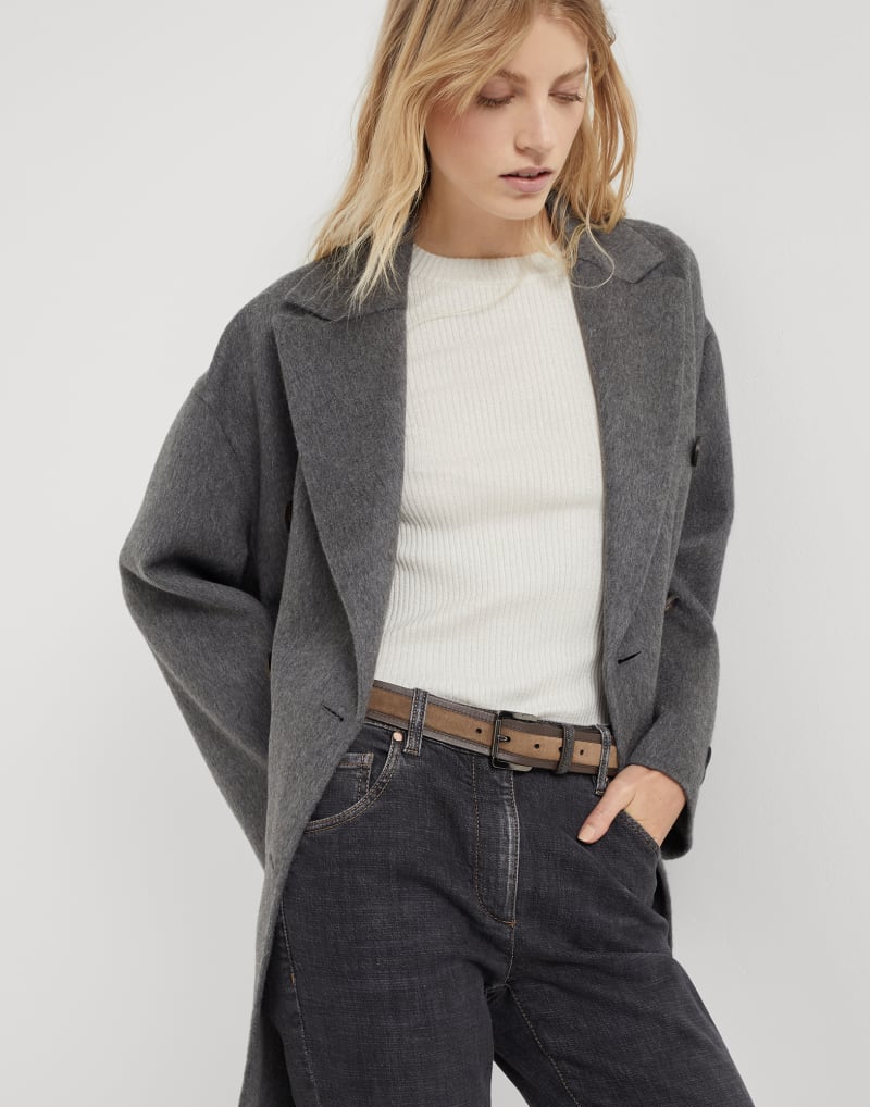 BRUNELLO CUCINELLI WOMEN'S BROWN LEATHER SUEDE BELT