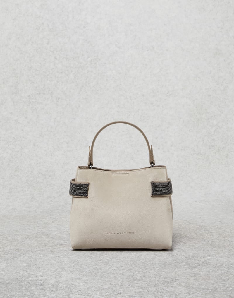 BRUNELLO CUCINELLI WOMEN'S WALNUT LEATHER TOP HANDLE BAG