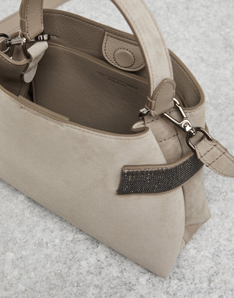 BRUNELLO CUCINELLI WOMEN'S WALNUT LEATHER TOP HANDLE BAG