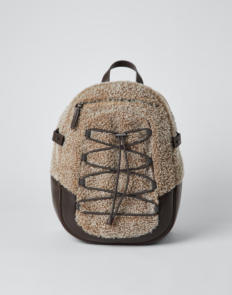 BRUNELLO CUCINELLI WOMEN'S DARK BLUE LEATHER BACKPACK