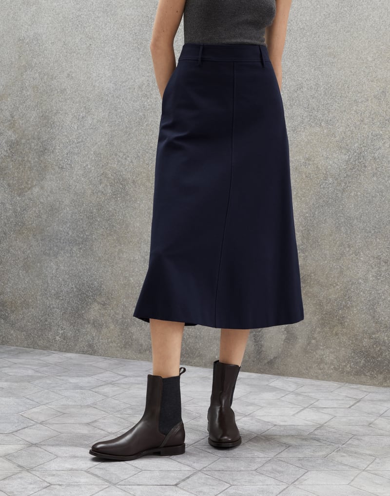 BRUNELLO CUCINELLI WOMEN'S BLUE MIDI SKIRT