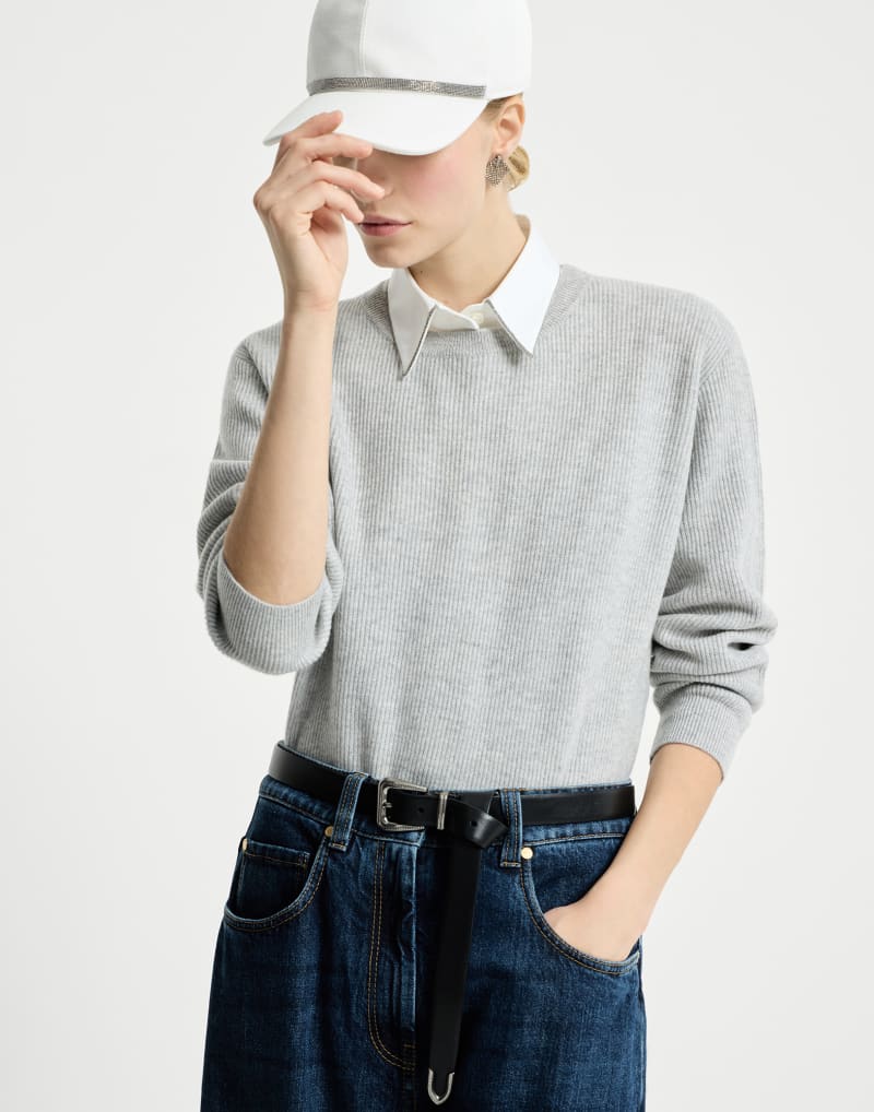 BRUNELLO CUCINELLI WOMEN'S PEBBLE WOOL CREWNECK SWEATER