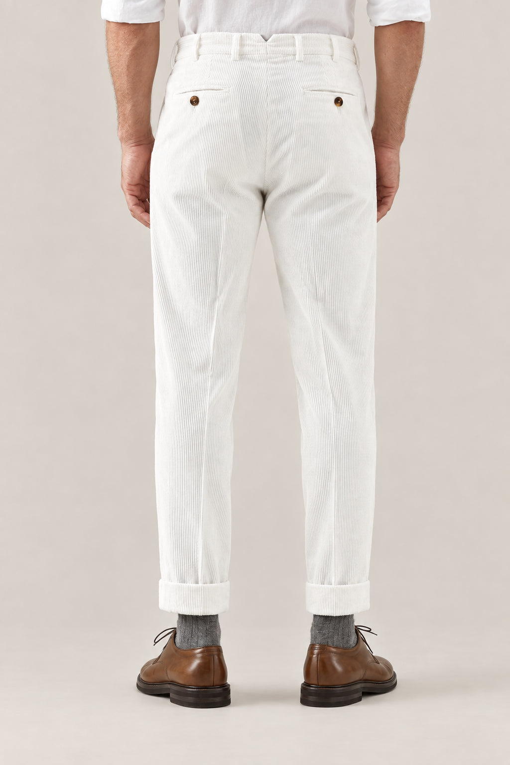 BRUNELLO CUCINELLI MEN'S EVERGREEN COTTON CORDUROY TROUSERS