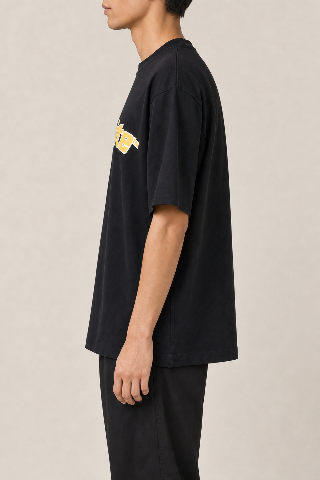 OFF-WHITE MEN'S BLACK COTTON LOGO SHIRT