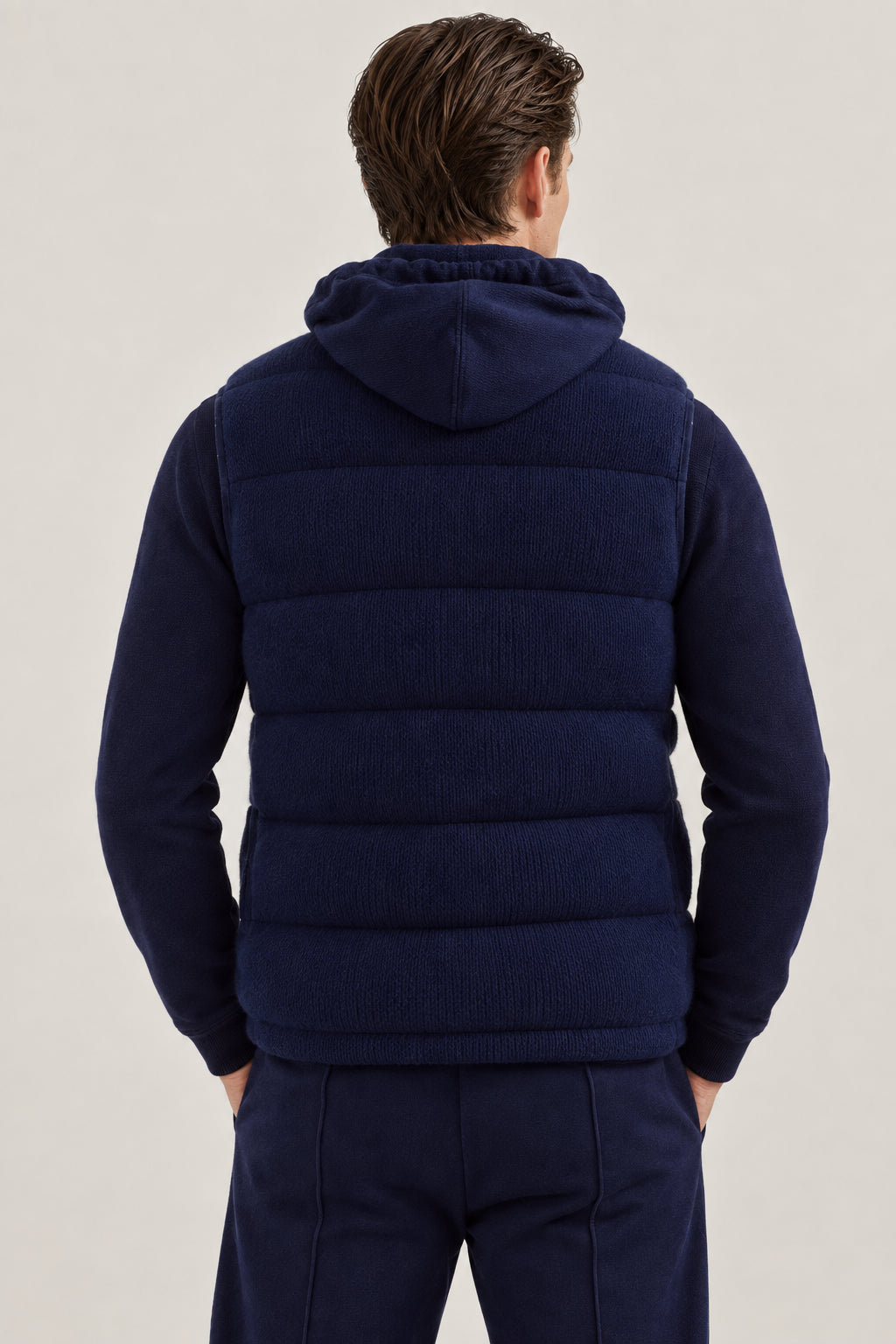 BRUNELLO CUCINELLI MEN'S DARK BLUE WOOL JACKET
