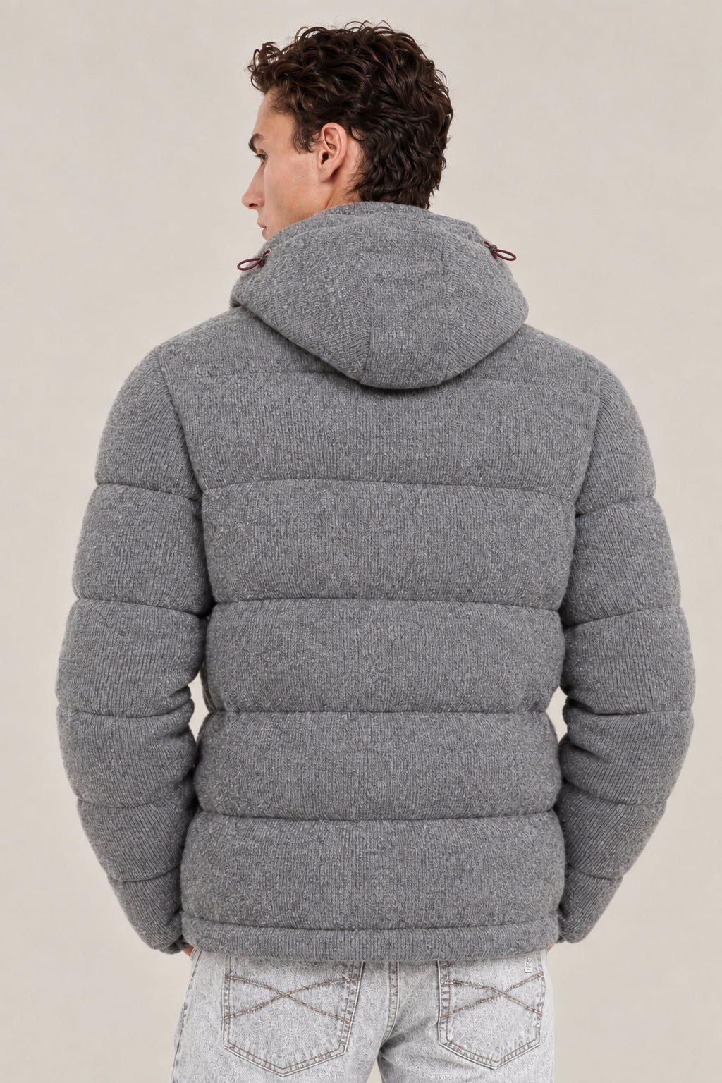 BRUNELLO CUCINELLI MEN'S DARK GREY WOOL JACKET