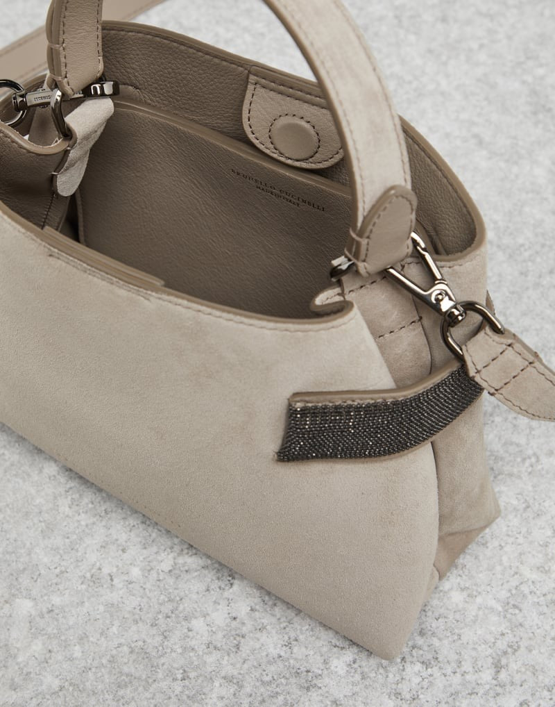 BRUNELLO CUCINELLI WOMEN'S WALNUT LEATHER TOP HANDLE BAG