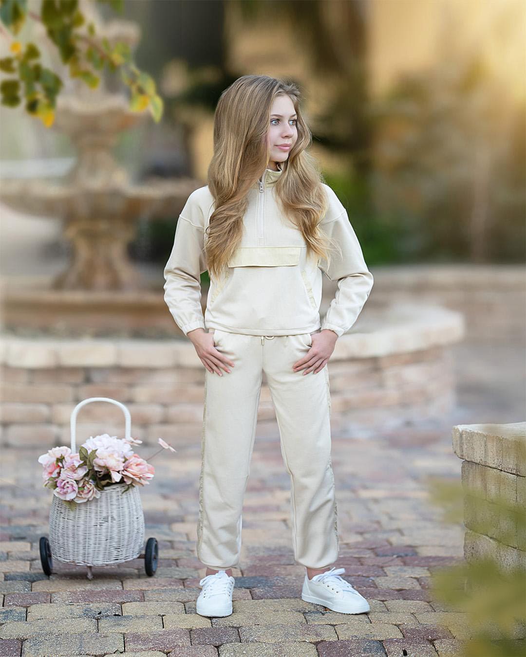 Beige Modal Track Suit - Petite Maison Kids