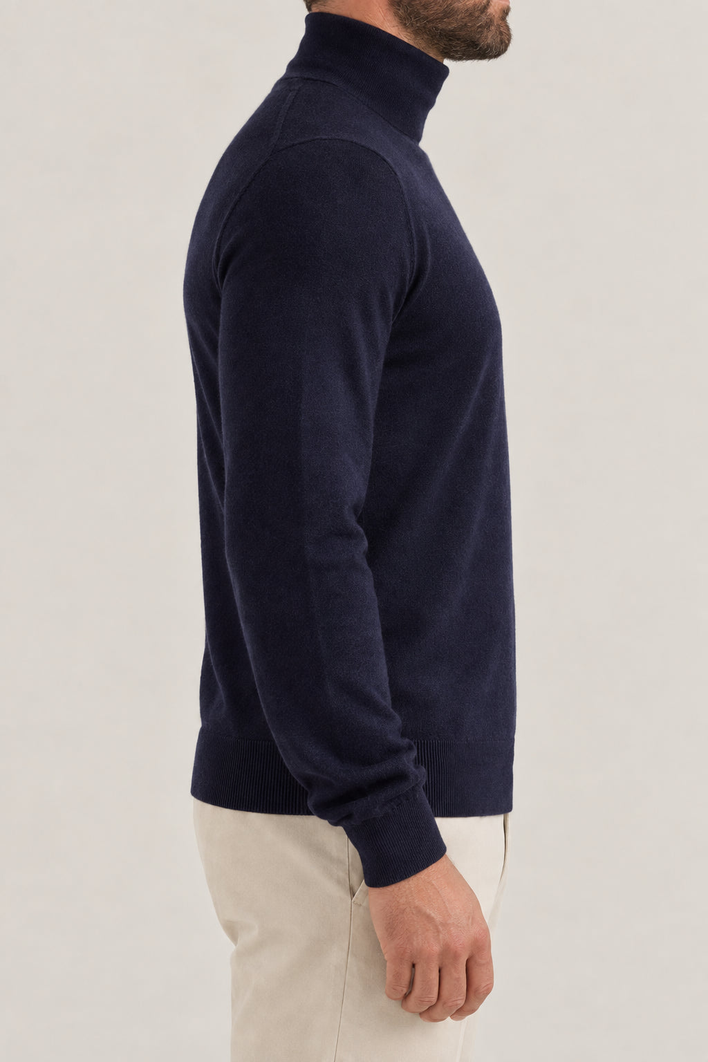 BRUNELLO CUCINELLI MEN'S NAVY WOOL SILK SWEATER