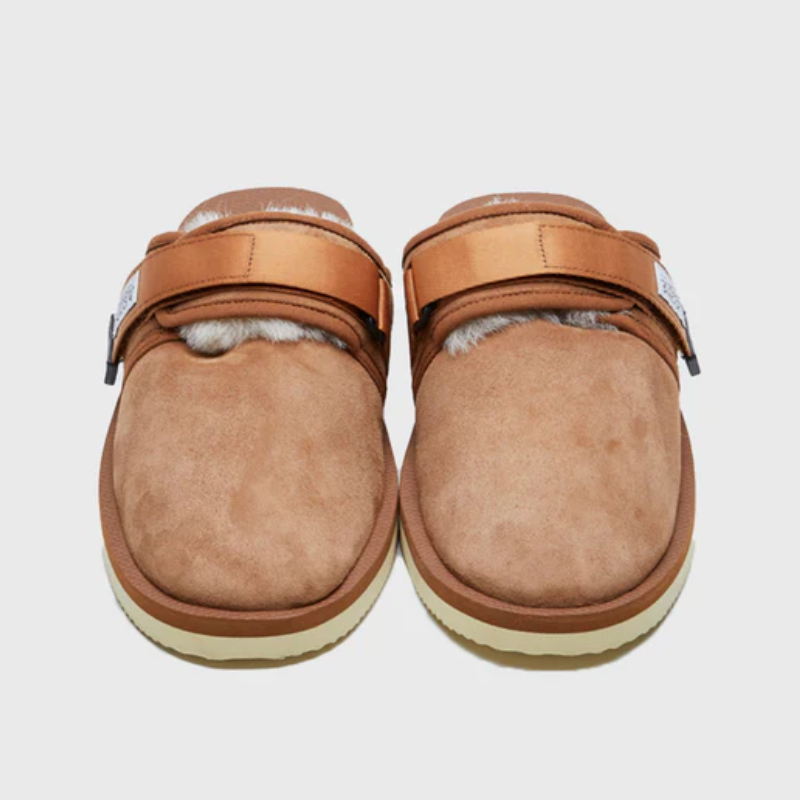 Mens | Suicoke ZAVO-M2ab Shearling-Lined Suede Mule Brown