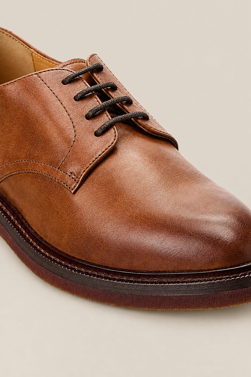 BRUNELLO CUCINELLI MEN'S BARK LEATHER DERBY SHOE