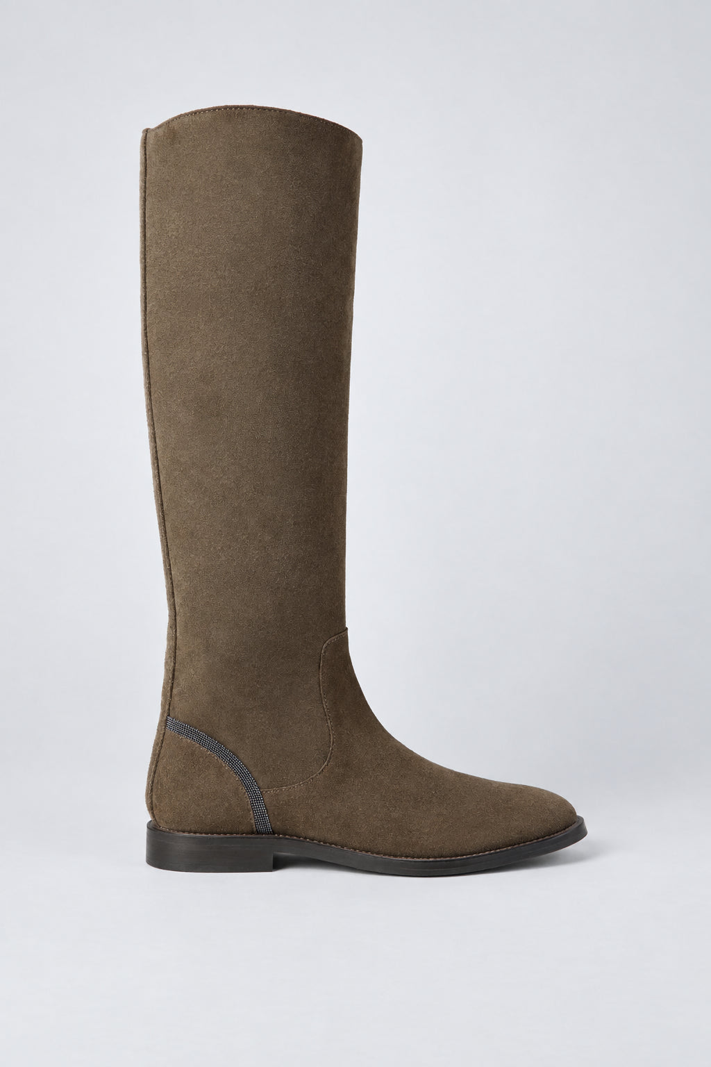 BRUNELLO CUCINELLI WOMEN'S PEAT SUEDE KNEE HIGH BOOTS
