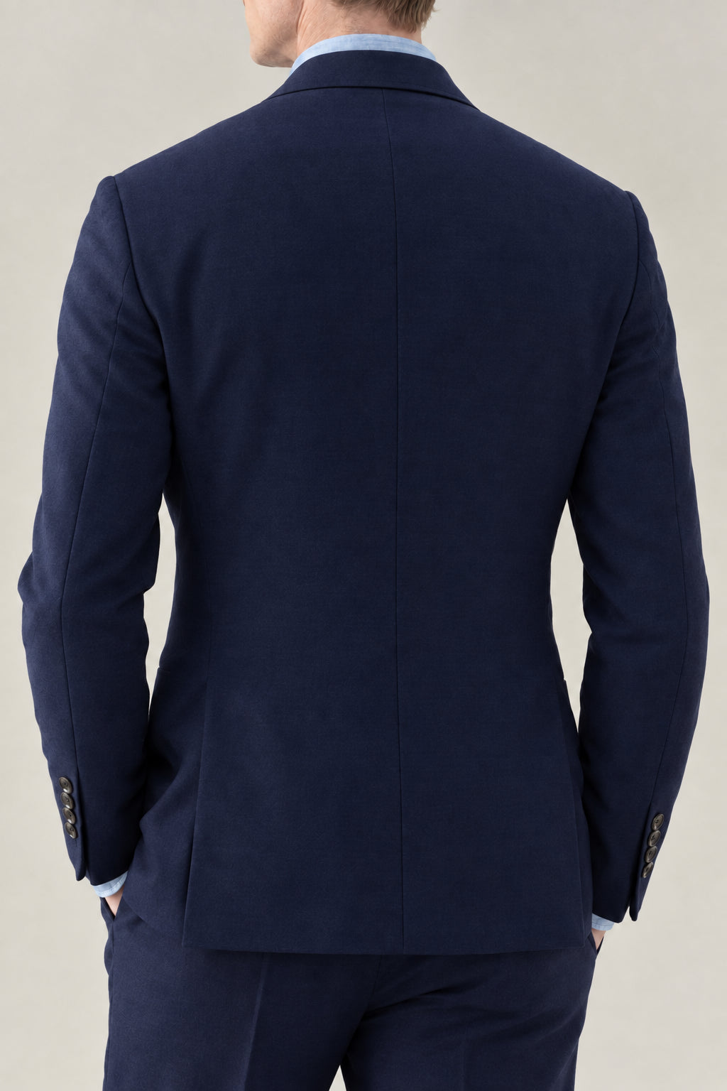 BRUNELLO CUCINELLI MEN'S DARK BLUE WOOL TAILORED JACKET