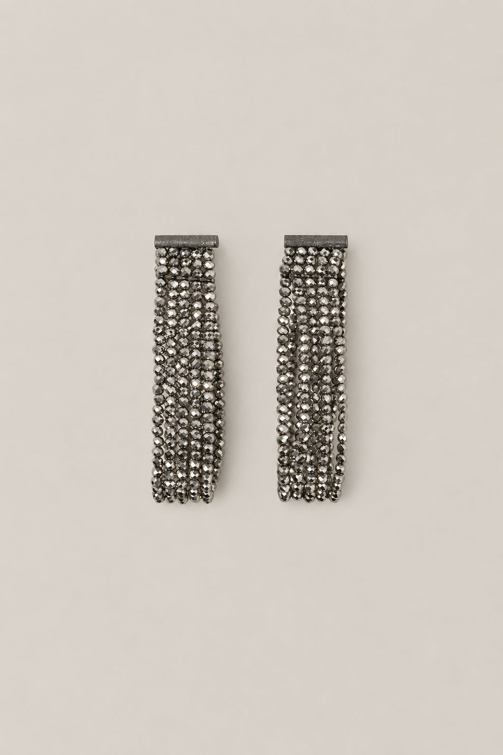 BRUNELLO CUCINELLI WOMEN'S GREY GLASS BEADED EARRINGS